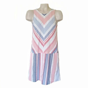 COPPER Key Linen Cotton Drop Waist Dress Cottagecore S